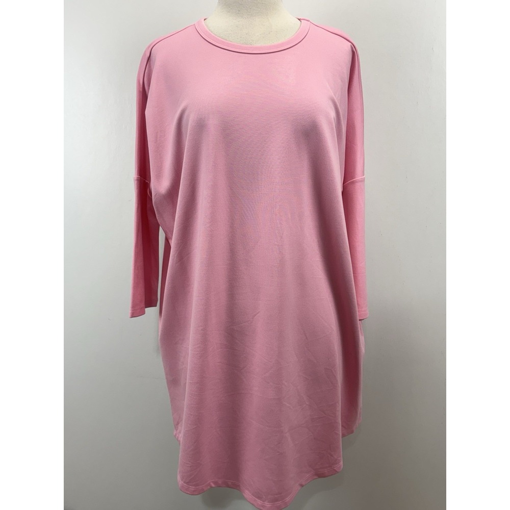 Tuckernuck Pomander Place Sue Dress Sz L XL Pink Slouchy Confort 3/4 Sleeves
